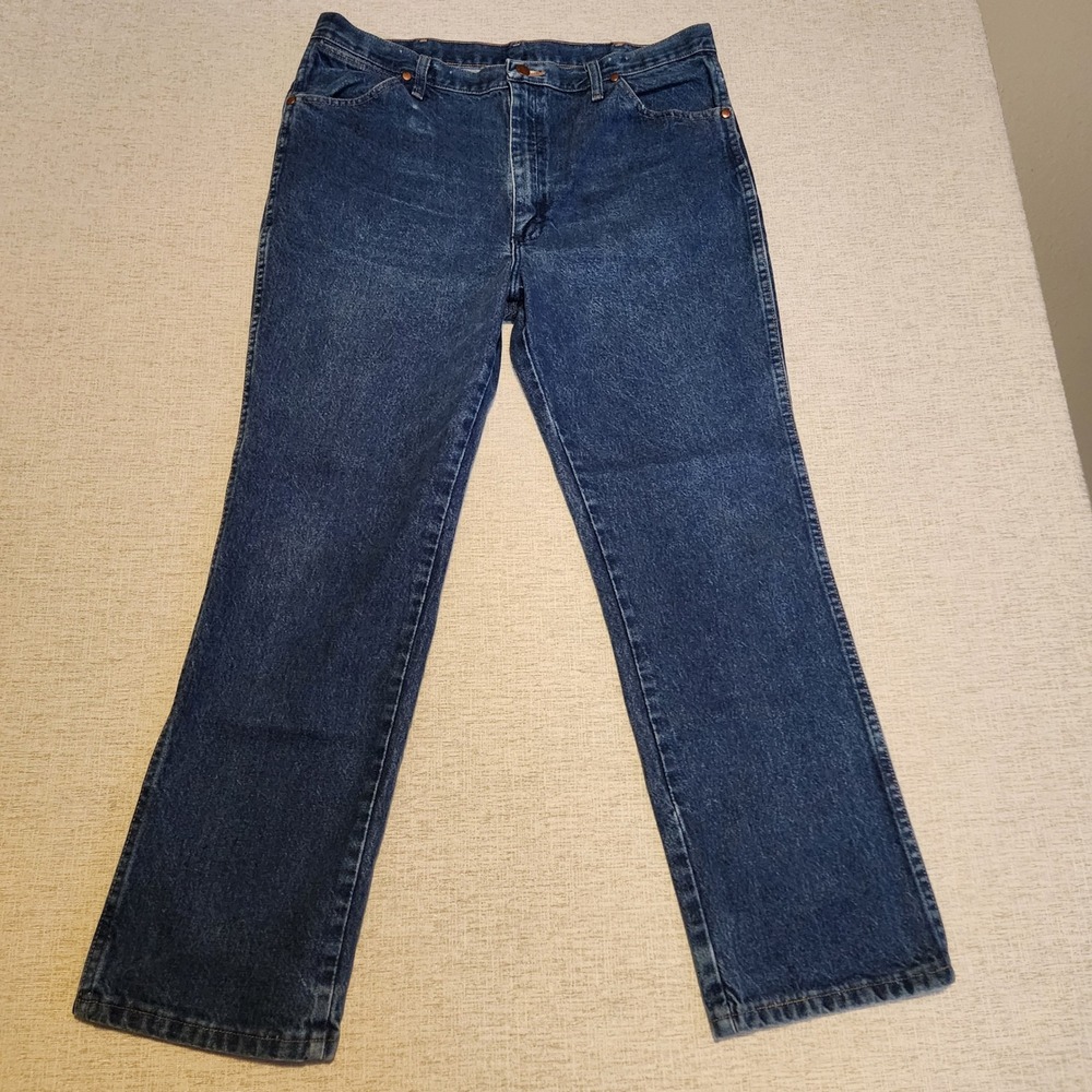 Wrangler Jeans Cowboy Cut Mens 36x30 Blue Slim Fit 936PWD Dark Wash Denim